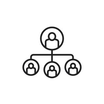 Hierarchy line icon on white Stock Illustration