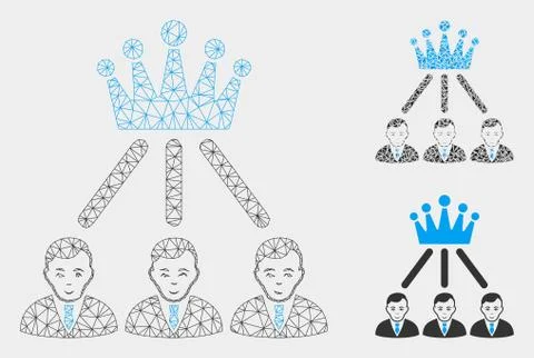 Hierarchy Men Vector Mesh 2D Model and Triangle Mosaic Icon Ilustración de archivo