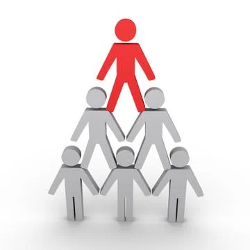 Hierarchy metaphor with human figures Stock Illustration