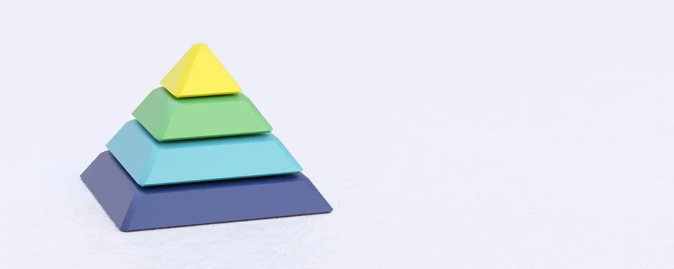 Hierarchy of needs pyramid concept 3d rendering illustration Stock Illustration