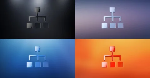 Hierarchy Network 3d Icon Stock Footage 71473789