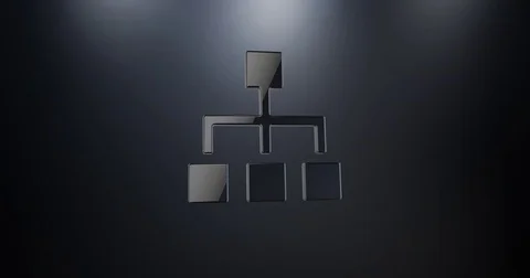 Hierarchy Network Black 3d Icon Stock Footage 71472754