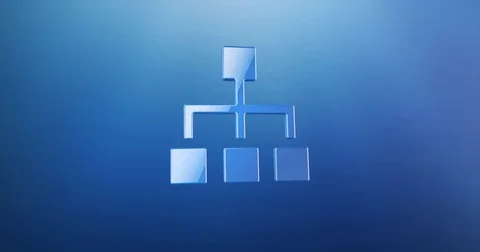 Hierarchy Network Blue 3d Icon Stock Footage 71473160