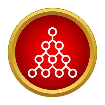 Hierarchy network diagram icon representing organization structure Stock Illustration