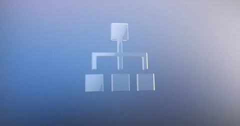 Hierarchy Network Glass 3d Icon Stock Footage 67845482