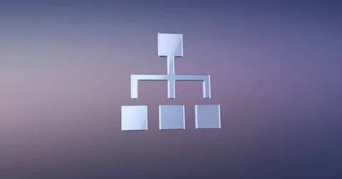 Hierarchy Network Silver 3d Icon Stock Footage 71473445