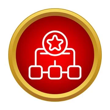 Hierarchy organization chart with star indicating leadership Stock Illustration