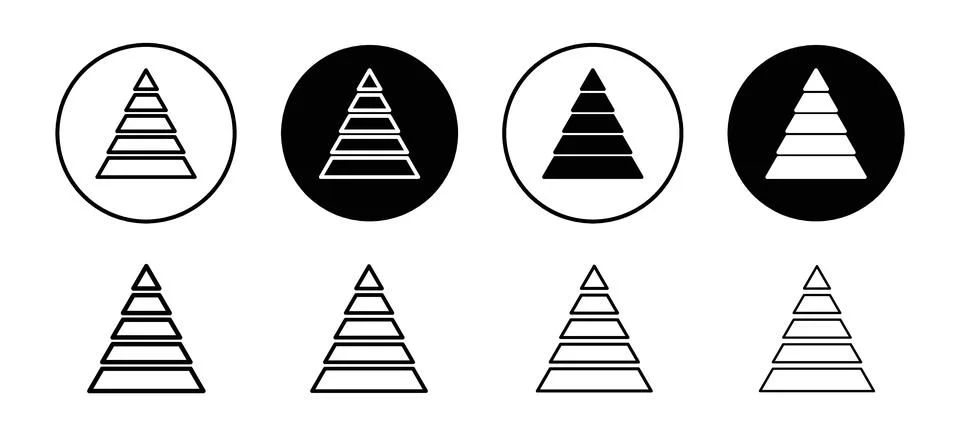 Hierarchy pyramid vector icon set collection. Hierarchy pyramid Outline fla.. 库存插图