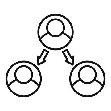 Hierarchy restructuring icon, outline style Illustrazione stock