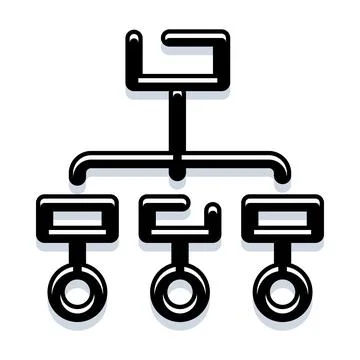 Hierarchy structure creating an organized system diagram Stockillustratie