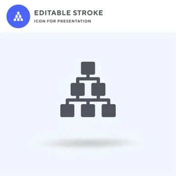 Hierarchy Structure icon vector, filled flat sign, solid pictogram isolated o 库存插图