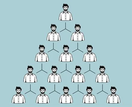 Hierarchy structure, organization structure illustration vector hand drawn Illustrazione stock