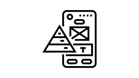 Hierarchy ux ui design line icon animation Stock Footage 326129780