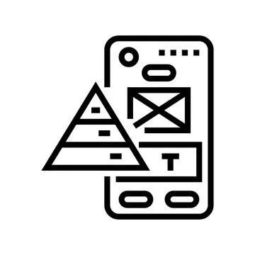 Hierarchy ux ui design line icon vector illustration Stock Illustration
