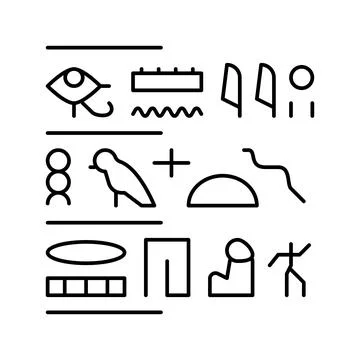 Hieroglyph egypt line icon vector illustration Stock Illustration