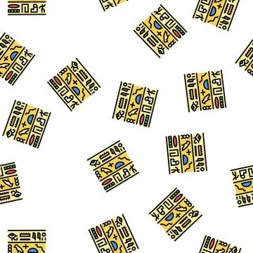 Hieroglyph egypt vector seamless pattern Illustrazione stock