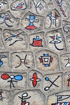 Hieroglyphics of dongba language Stock Photos
