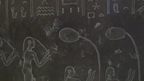 Hieroglyphics Inside The Egyptian Museum In Cairo, Egypt Stock Footage 157997154