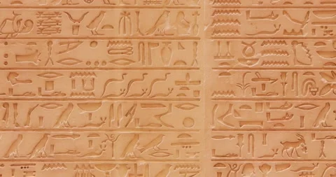 Hieroglyphics loop on Ancient Egyptian Stone background 4K UHD 60FPS Video stock 160352683