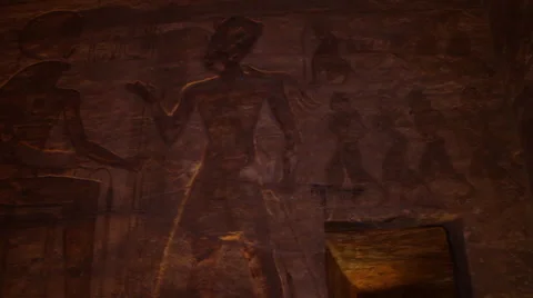 Hieroglyphics, Temple of Ramesses II Stock Footage 49834846