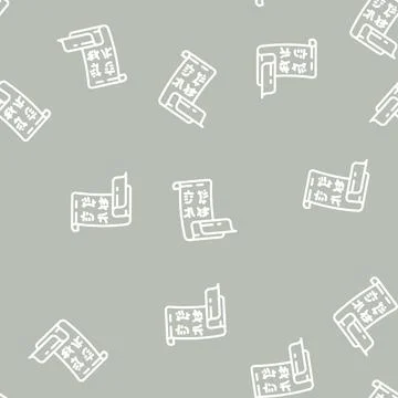 Hieroglyphs chinese line vector seamless pattern Stockillustratie