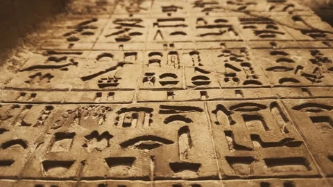 Hieroglyphs slow motion video Stock Footage 290177429
