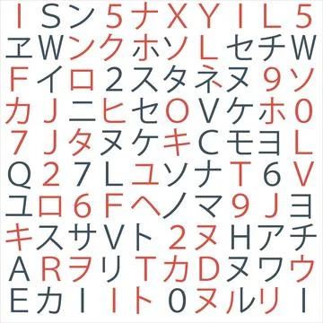 Hieroglyphs symbols for matrix vector background Stock Illustration