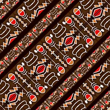 Hieroglyphs Tribal Pattern Stock Illustration