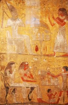 Hieroglyphs on the wall Foto stock