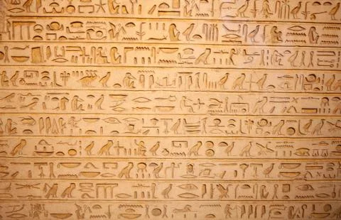 Hieroglyphs on the wall Foto stock