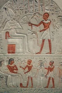 Hieroglyphs on the wall Stock Photos
