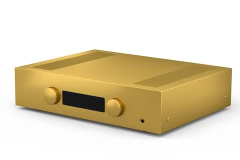 HiFi system with turntable and amplifier for home theater on white background Stock Illustration