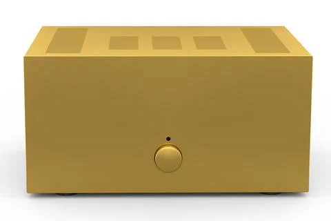 HiFi system with turntable and amplifier for home theater on white background Illustrazione stock