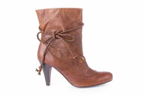 Hig heels half boot isolated on white background Stock Photos