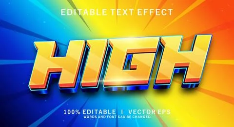 High 3d vector text effect with modern style design Stock Illustration