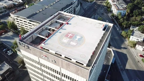 High Above A Building Stock Footage 123947649