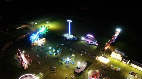 High above the fairgrounds Stock Footage 112147883