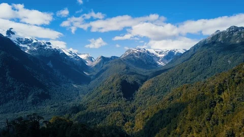 High above the forest with Andes Backgdrop Video stock 86745339