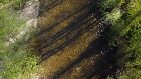 High Above River Looking Straight Down Stock Footage 152756761