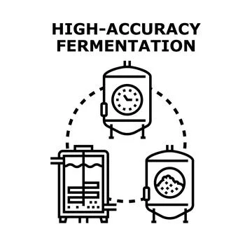High accuracy fermentation production process calculating timing Stock Illustration