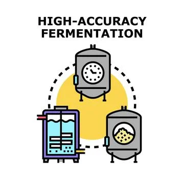 High accuracy fermentation production process calculating timing Stock Illustration