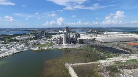 High aerial drone view of a working plant Video stock 95288517