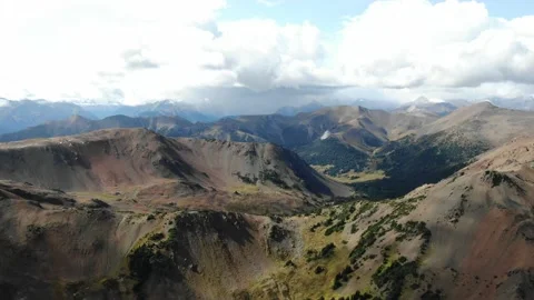 High aerial flying forward Chilcotin Mountain Range British Columbia Canada Stock Footage 149448786