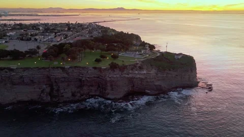 High aerial push in shot of Point Fermin Stock Footage 327885834