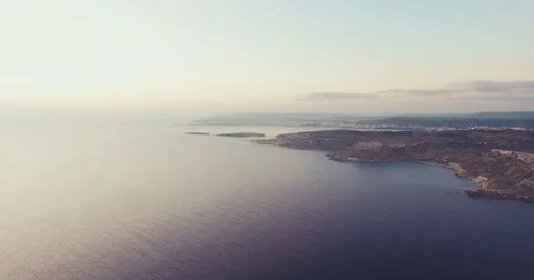High Aerial Shot of Cliffs in Malta Stock Footage 75250636