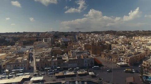 High Aerial shot rotating over Marsaxlokk in Malta Stock Footage 90649409