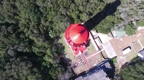 High aerial video looking down at St Augustine Lighthouse Stock-Footage 62473390