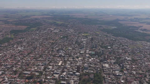 High Aerial View of Dense City Grid With Central Square and Cathedral Stock Footage 346076554
