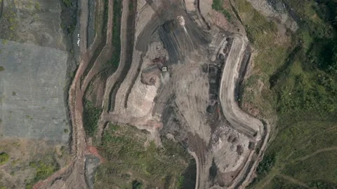 High aerial view of a quarry Stockbeeldmateriaal 239069993