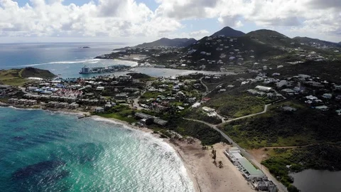 High aerial view of st.maarten Stock Footage 122531167